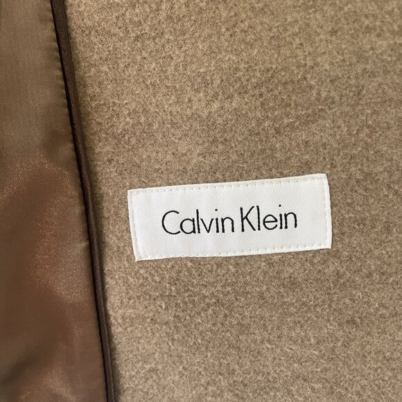 Calvin Klein Taupe/Brown Pea Coat, Size 16 Double Breasted - Picture 5 of 16